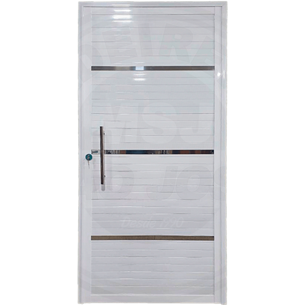 Lambril Liso L24 Com Frisos De Aço e Puxador